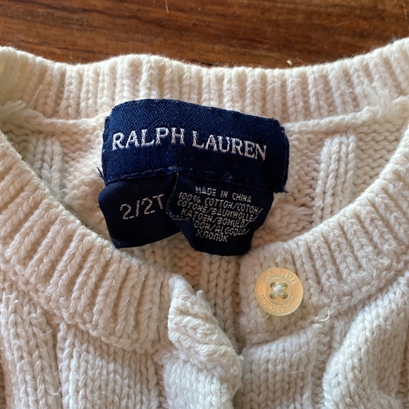 RL Cotton Cable Knit Peplum Sweater (2T) - Picture 2 of 3